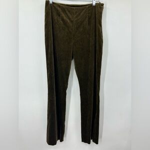 Pamella Rolund Green Velvet Pants Mid Rise Straight Leg Size 8